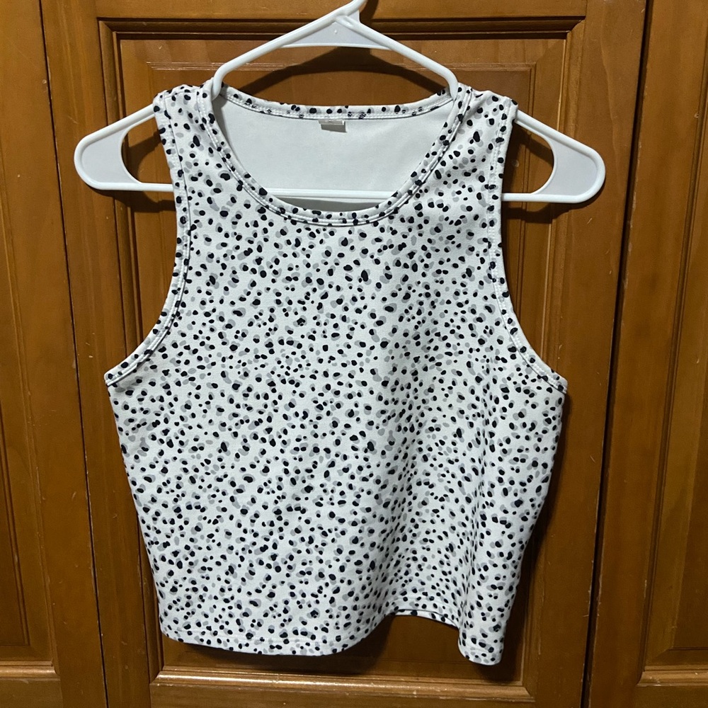 Animal print tank top.